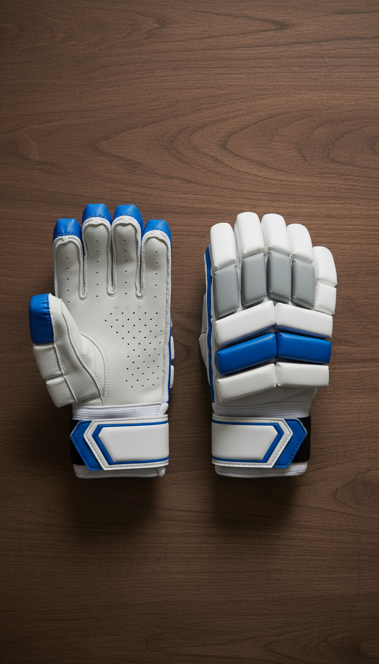 Professional Cricket Gloves Wooden Backdrop