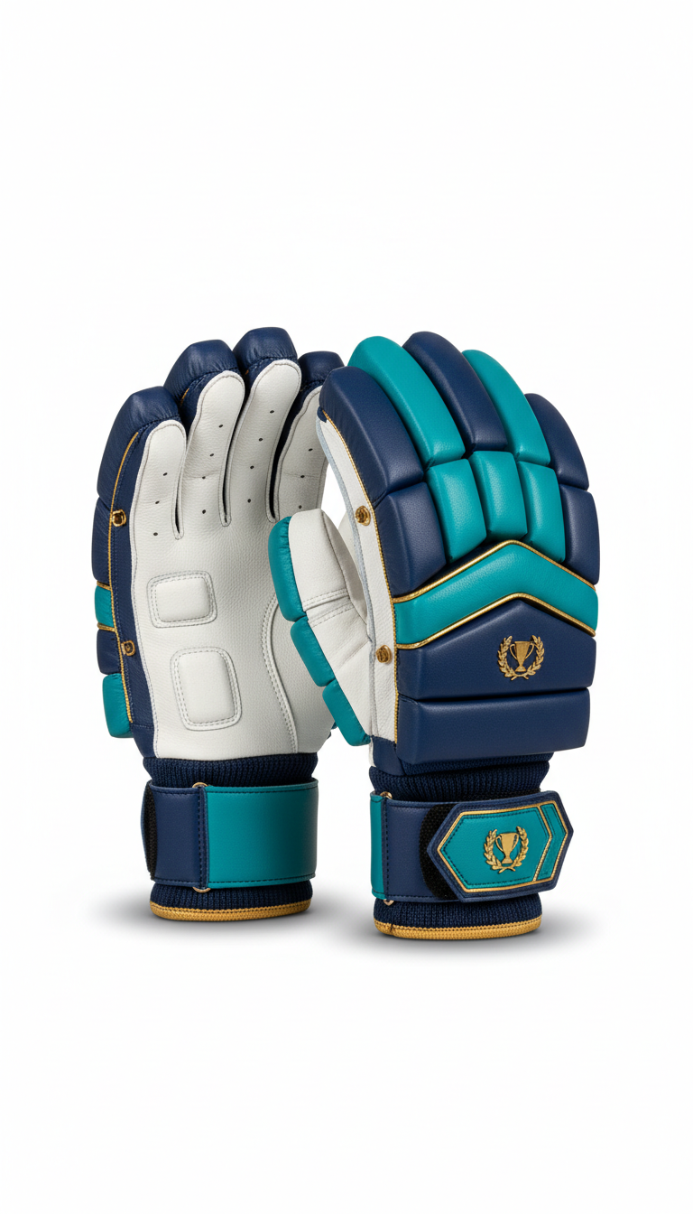 Professional Cricket Gloves Blue Teal