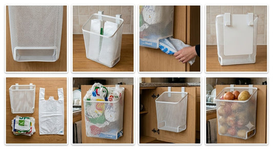 Plastic Shopping Bag Storage Basket Kitchen Accessories Reusable Grocery Potatoes Garbage Bag Holder
