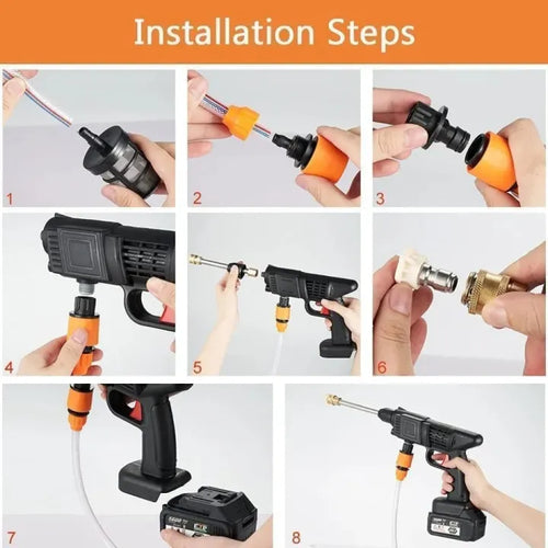 DAILY VIBES 48 V Cordless High-Power Handheld Pressure Washer – Portable Rechargeable Car & Garden Wash Gun with one Battery Kit