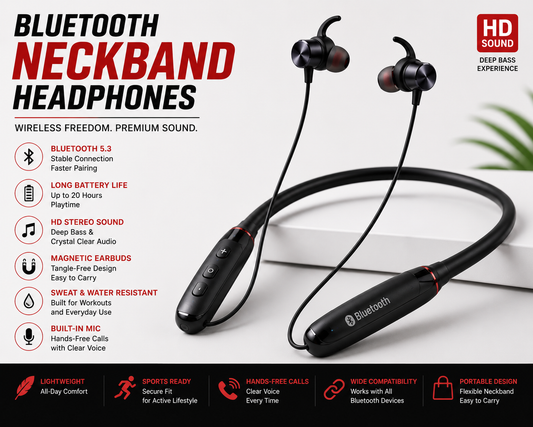 Bluetooth Neckband Headphones