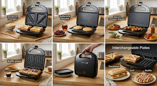 Electric Sandwich Maker Toaster Grill Machine Non Stick Coating Fast Cooking Breakfast Maker for Bread Sandwiches Easy to Use Compact Design Kitchen Appliance for Home Office