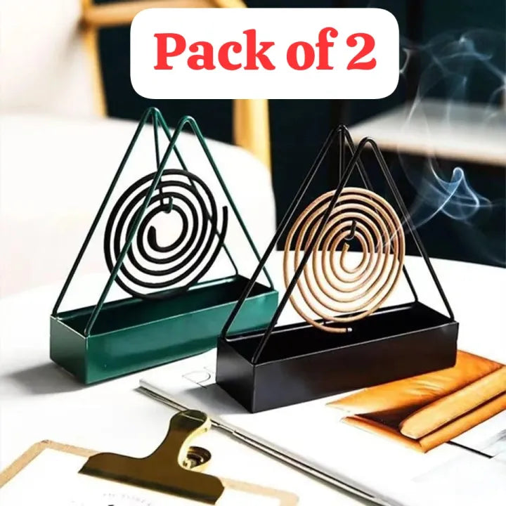 Pack of 2 Creative Mosquito Coil Holder Stable Triangular Fireproof Hanging Mosquito Coil Tray Home Supplies