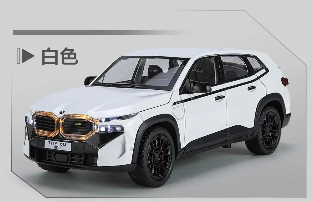 1:24 BMW XM Alloy Car Model Light & Sound Effect Diecast Car Toys for Boys Birthday Gift Kids Toys Car Collection