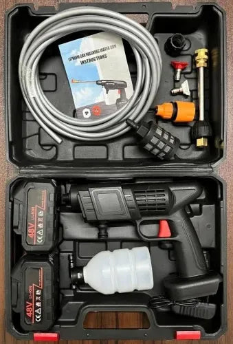 DAILY VIBES 48 V Cordless High-Power Handheld Pressure Washer – Portable Rechargeable Car & Garden Wash Gun with one Battery Kit